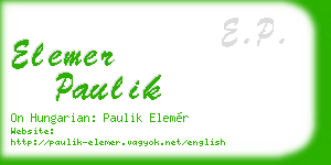 elemer paulik business card
